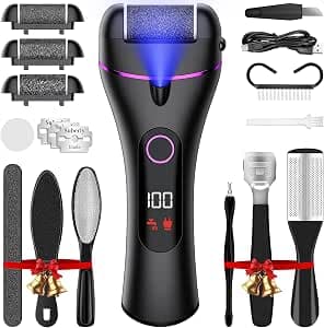 Ehomfory Electric Callus Remover with Work Light, Callus Removal Foot Electric, Callus Remover Electric Feet with 3 Gears, Foot File for Cracked Heels, Dead Callus Removal