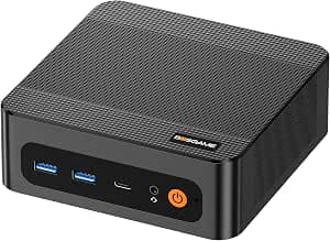 BOSGAME P6 Gaming Mini PC w/AMD Ryzen 9 6900HX | 32GB LPDDR5 RAM | 1TB PCIe 4.0 NVMe SSD | Dual Gigabit Ethernet | Triple Display (HDMI/DP/USB-C) | AX210 Wi-Fi 6E | Compact Desktop Computer