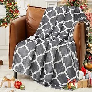 Homemate Heated Blanket Electric King Size - 100“x90“ Heating Blanket with 10 Fast Heat Levels 8 Hours Auto Off Ultra Soft Cozy Flannel Over-Heated Protection ETL Certification Keep Warming in Home