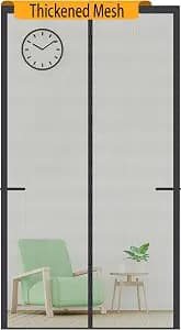 Upgraded Magnetic Screen Door Thicker 250g/m² Reinforced Mesh,36 Longer Magnets,Door Screen Magnetic Closure for Single Door,Heavy Duty Door Net Screen with Magnet,Fit Doors to 36 x 80 Inch,Black