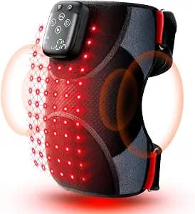 LTW Knee Massager with Heat and Red Light, Cordless Heated Knee Brace with 3 Heat/3 Vibration/5 Light Levels, 72 Red Lights with 660nm & 850nm, 5000mAh Massager for Knee Elbow Shoulder