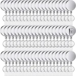 Leelosp Heavy Duty Retractable Badge Holder Reel Metal ID Badge Holder with Belt Clip Keyring Retractable Clip Bulk Card for Work Employee Doctor Nurse Gifts(Glossy Silver,70 Pack)
