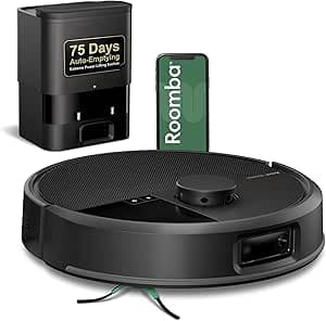 iRobot Roomba Max 705 Robot Vacuum with AutoEmpty Dock, Powerful Suction, Dual Rubber Anti-Tangle Brushes, LiDAR Navigation, Obstacle & Anti-Fall Detection, for Carpet and Hard Floors