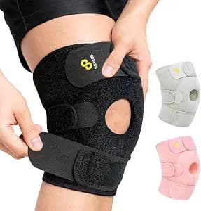 Bracoo Knee Support Brace for Men Women, Adjustable Compression Sleeve Wrap Patellar Pad Tendon - Arthritis Pain, meniscus tear, Injury Recovery, Running, Workout, KS10