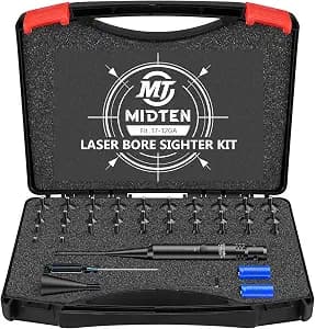 MidTen Bore Sight Laser, 32 Adapters Professional Red/Green Laser Bore Sight Kit, Fit 0.17 to 12GA Calibers, Multi-Caliber Universal Laser Bore Sighting Kit, Powerful Hunting Equipment