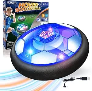 Air Power Football, Football Gifts Boys, LED USB Rechargeable Indoor Football, Toy for Children Girls 3-12 Years, Hover Football Floating Air Cushion Ball