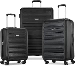 American Tourister Westridge Hardshell Luggage Set - 3 Piece Set - 20" Carry-On, 24” & 28” Checked Luggage Set with 360° Spinner Wheels - Expandable Suitcases for Extended Travel - Black