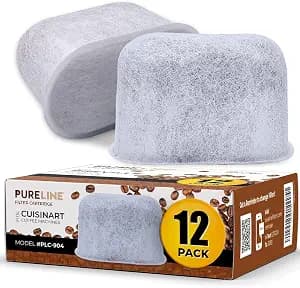 Cuisinart® Coffee Filter Replacement by Pureline, 12 Pack Charcoal Filters | Cuisinart® Coffee Maker Water Filter, Premium Filters for all Cusinart Coffee Machines - NSF Certified (2 Year Supply)