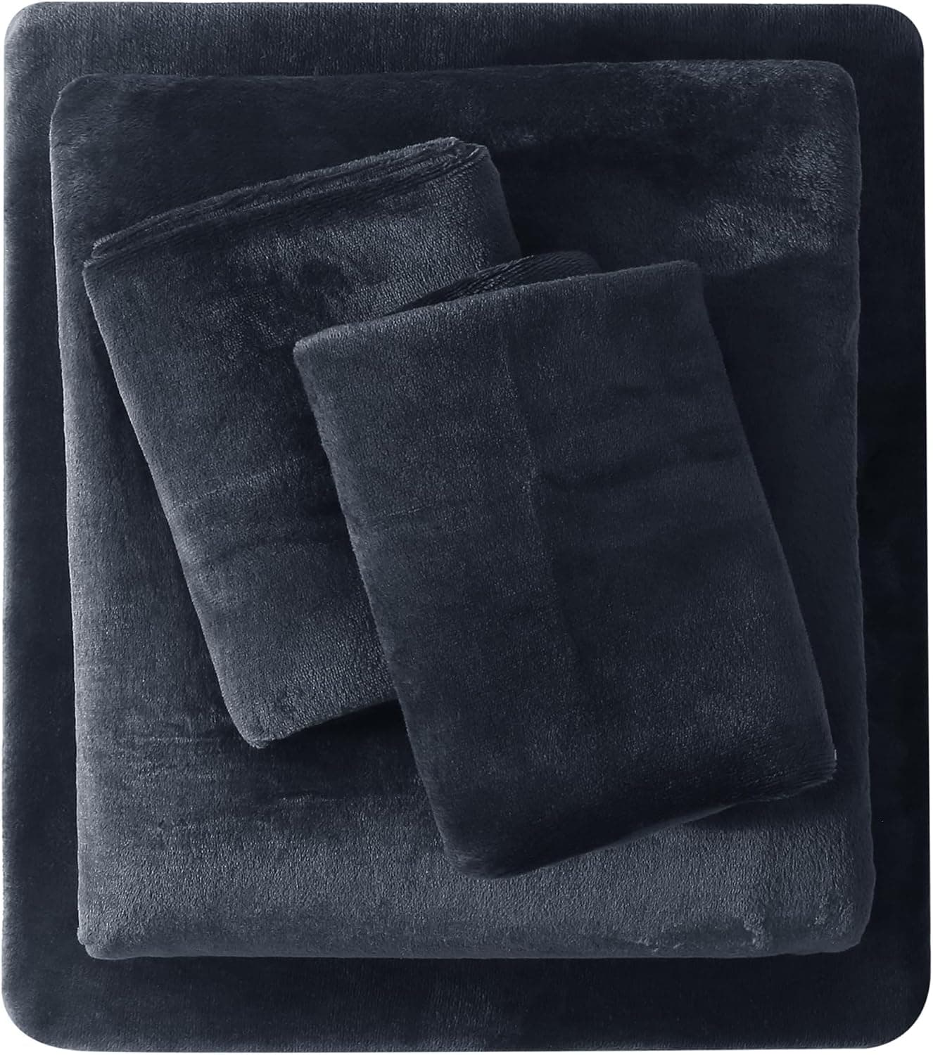 Viviland Plush Microfleece Queen Bed Sheet Set, Gray
