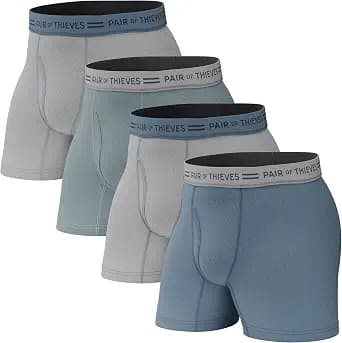 Pair of Thieves Men's Underwear Boxer Briefs | EDK Soft Cotton Boxer Briefs for Men | 4 Pack Tagless Mens Underwear