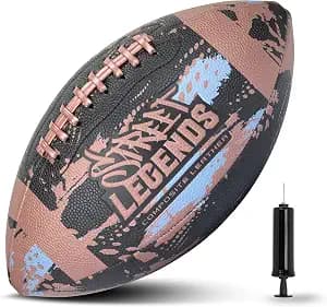 Street Legends Youth Football, Graffiti Printed Composite Leather Size 8 Football- Includes Pump, Made for Training, Practicing, & Recreational Play