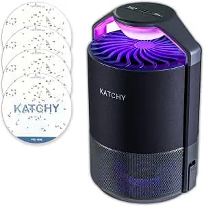 The Original Katchy Indoor Insect Trap - Fan Powered with UV Light - Fruit Fly Traps for Indoors - for Fruit Flies, Gnats, Mosquitoes, Moths (Black)