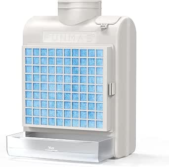 FUNMAS 3-in-1 Indoor Dryer Vent, Stainless Steel Screen Filter, Polyester Filter and Water Drawer System, Upgrade Safety Vent Flap, with 4 Pieces Polyester Filters, For Electric Clothes Dryers