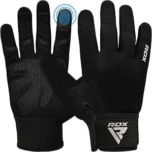 RDX Fitness Gloves Full Finger Women Men Weight Lifting Touchscreen Training Gloves Bodybuilding Strength Training Workout Gym Weight Lifting Gloves Powerlifting Strength Sports Grip Cycling Sports
