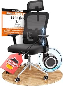 BrightSeat Ergonomic Office Chair [Test Winner] Desk Chair 100% Individually Adjustable Office Chair & Gaming Chair Computer Chair Home Office Chair Ergonomic Swivel Chair 150 kg
