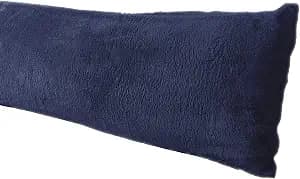 Extra Soft Body Pillow Cover, Sherpa/Microplush Material, 20x54 Inches, Zipper Closure (Navy)