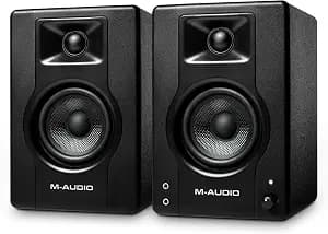 M-AUDIO BX3 Pair 3.5" Wired Studio Monitors and PC Speakers for Recording and Multimedia with Music Production Software