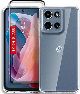 for Moto G (2025/2026) Case, Moto G Play (2026) Case, Military-Grade Shockproof Phone Cover with Tempered Glass Screen Protector, Anti-Scratch & Reinforced Bumpers - Crystal Clear