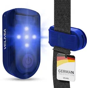 VELMIA Running Light for Runners (2 Pack) for Maximum Safety Through Visibility I Clip On Strobe & Reflective Gear - Dogs, Walking, Bike Taillight, Stroller