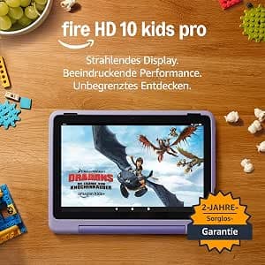 Amazon Fire HD 10 Kids Pro tablet (newest gen) | ages 6–12, 10" brilliant screen, long battery life, parental controls, slim case, 2023 release, 32 GB, Happy Day