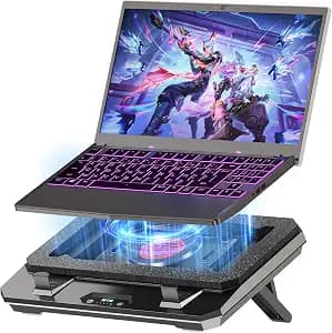 IETS GT300 Upgraded Laptop Cooling Pad with Adjustable Stand, Turbo Boosted Cooler for Rapid Cooling 10-17inch Gaming Laptop, Flexible Sealing Ring，Featuring Air Filtration Adjustable clamp