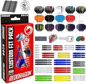RED DRAGON Darts - Professional Dart Accessories - Choose from Full Dart Accessory Set (Flights, Shafts, Finger Grip Wax and More) or Precision Dart Practice Rings - Multiple Options