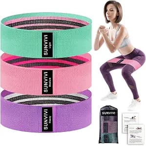 Resistance Bands for Working Out, Fabric Loop Exercise Bands for Legs and Butt, Workout Bands Set for Women and Men, 3 Booty Bands for Yoga, Pilates and Fitness