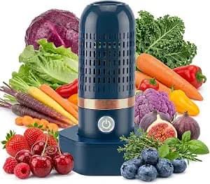 Purepod Produce Cleaner - Portable Fruit and Vegetable Washing Machine, OH-ion Food Purifier for Deep Cleaning Surface Residues, IPX7 Waterproof Cordless Device for Berries & Meat