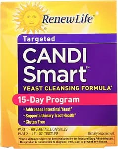 Renew Life Adult Cleanse - CandiSmart - 15-Day Yeast Cleansing Program - 2-Part Kit - Gluten & Dairy Free - 60 Vegetarian Capsules + 1 Fl. Oz. Tincture