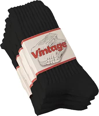 DAUCO 4 Pairs Natural 98% Cotton Socks for Women & Men Crew Seamless Cozy Fall Socks Breathable Unisex Slouchy Socks
