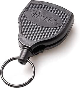 KEY-BAK Schlüsselrolle stabil Kevlarseil bis zu 15 Schlüssel mit Clip, schwarz, KB Super 48, 3.2x12.1x18