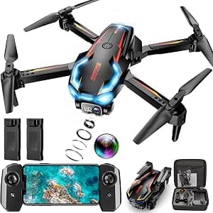 Drone with Camera for Adults, 2K HD FPV Drones with Upgrade Altitude Hold, One-Key Take Off/Landing, Speed Adjustment, Headless Mode, 2 Batteries, Toys Gifts for Teen Boys Girls, Beginner