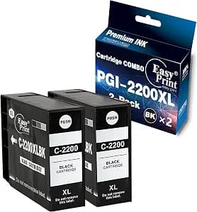 EASYPRINT Compatible 2200XL Ink Cartridges PGI-2200 PGI2200XL Used for Canon Maxify MB5320 MB5120 MB5420 MB5020 iB4120 iB4020, (2 Pack, High Yield, 2xBlack)