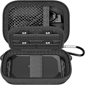 ANKHOH Compact Case for Crucial X9 Pro/ X10 Pro/ X9 1TB 2TB 4TB SSD, Hard EVA Shell Organizer with 8 SD Card Slots & Cable Pocket for Outdoor Photography Gear-Black (Case Only)