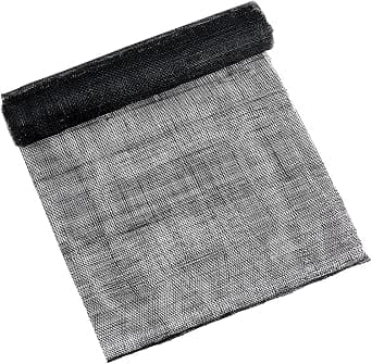 BENECREAT Sinamay Black Linen Mesh Fabric 90 x 50 cm Roll of Sinamay Hat Mesh Net Fabric for Bouquet Packaging Making Bridal Hair Veil for Women