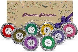 Bulk Shower Steamers Aromatherapy – Self Care Gift Set with 8PCS Unique Scented Shower Bombs. Natural Organic Melts for Women Mother's Day, Shower Fizzies for Bathroom Relaxing and Moisturizing Spa