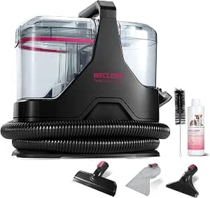 WECLEAN C3 Wash Vacuum Cleaner, 600 W 18 Kpa Wet Vacuum Cleaner Upholstery Cleaner Device, Stain Cleaner for Carpets, Sofas, Stairs, Windows, Mirrors, Upholstery, Cars, Black and Pink