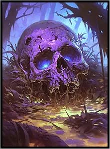 KABINKA MTG Card Sleeves - 100 Standard Size Pack Clear Front & Matte Finish Back with Skull, Premium Sleeves for Magic The Gathering TCG