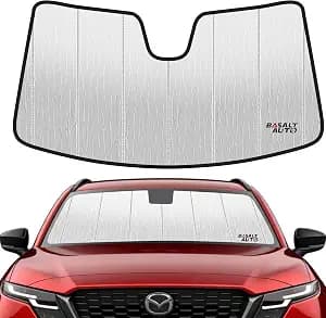 2017-2025 CX-5 Windshield Sun Shade Compatible for 2017-2025 Mazda CX-5 Silver Reflective Foldable Front Sun Visor Sunshade Protector with Storage Bag Keep Interior Cool