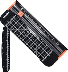 WORKLION Paper Cutter - A4 Paper Craft Cutter with Security Blade for Cut Gift Card, Coupon, Label, Cardstock, Photo, 12 inch Black Office Paper Trimmer