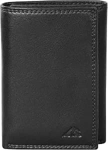 ASAD Leather Slim Everyday Trifold Wallet with ID Window and Multiple Card Slots | Genuine Leather Double Stitched RFID Blocking Stylish | Gift for Him | Black