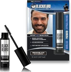 Blackbeard for Men FORMULA X - Beard & Moustache Colour Instant 1-Pack (BROWNBLACK) by Blackbeard for Men