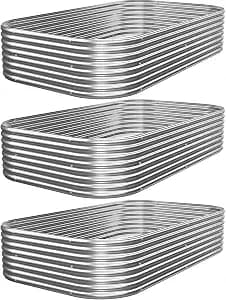 3 PCS Galvanized Raised Garden Bed Outdoor, Metal Garden Bed for Vegetables, Above Ground Garden Box for Flower, Steel Raised Beds for Gardening - 3x2ft