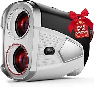 Upgraded 0.5 Second Easily Lock on a Pin Golf Rangefinder with Slope 2X HD Bright LCD, 1500 Yards Range Finder for Golf/Hunting, 7X Magnification with Flag Pole Locking Vibration, Golf Gifts Pcs