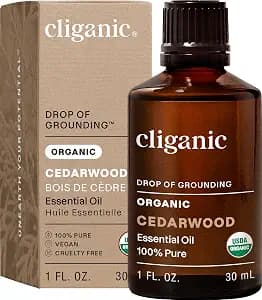 Cliganic Organic Cedarwood Essential Oil - 100% Pure Natural Undiluted, for Aromatherapy Diffuser | Non-GMO Verified