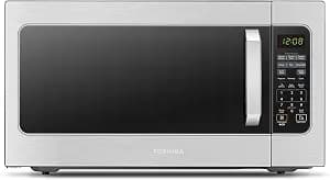 Toshiba ML-EM62P(SS) Large Countertop Microwave with Smart Sensor, 6 Menus, Auto Defrost, ECO Mode, Mute Option & 16.5" Position Memory Turntable, 2.2 Cu Ft, 1200W, Stainless Steel