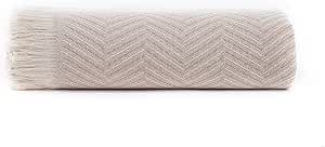 Todocama Multi-Purpose Throw for Sofa, Bed Blanket, Made in Spain, Chevron (Beige Sand, 125 x 180 cm)