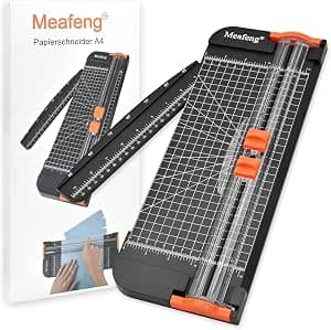 A4 Paper Cutter 12 Inch Craft Paper Trimmer with Automatic Security Safeguard and Side Ruler, Black Photo Cutter Trimmer Guillotine Scrapbooking Tool for Handcraft Project, Label, Cardstock
