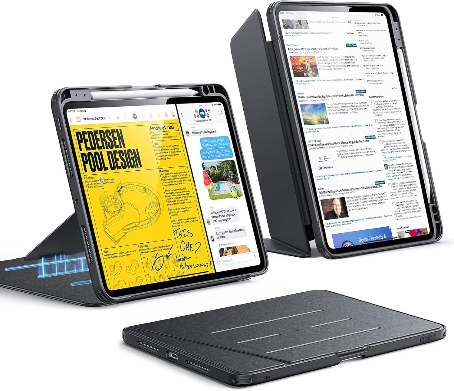 ESR for iPad Pro 11 Inch (M5/M4) Case, Flip Series, Black