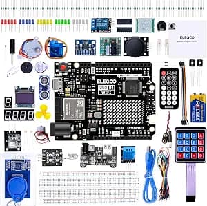 ELEGOO UNO R4 WiFi Super Starter Kit Compatible with Arduino for Beginners | 48MHz Processor, 200+ Premium Components, STEM, Electronics Coding Kit, Online Tutorials, Students & Makers Friendly